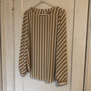 💛🖤🤍 Yellow Stripe Blouse